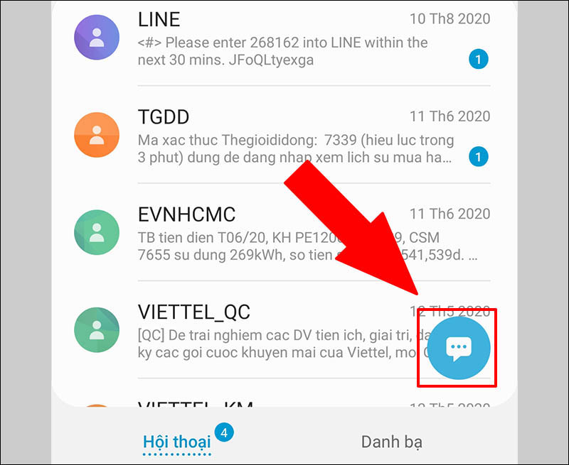 Chọn soạn tin nhắn